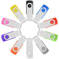 Professional 10-Pack of Enfain 16GB Multicolor USB 2.0 Flash Drive 10 Pack | Swivel Thumb Drives with 31 Labels | Gift-Ready Packaging for
