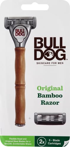 Bulldog Mens Skincare and Grooming Original Bamboo Razors for Men with a Natural