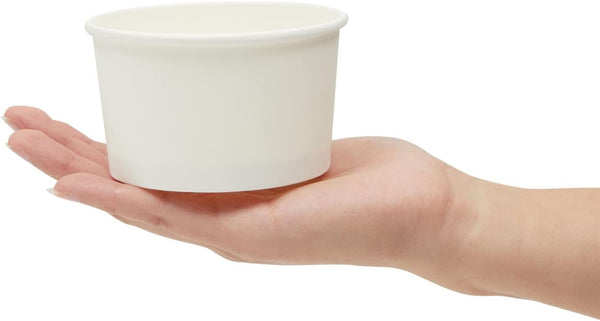 Juvale Ice Cream Cups - 8 oz, White, 100 Count - Disposable Paper Dessert & Sundae Cups & Ice Cream Bowls for Sundae Bar 100 Count (Pack of 1)