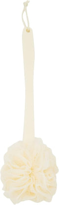 Juvale Exfoliating Luffa Shower Scrubber & Bath Scrubber for Body - 18 in, Ivory, 3-Pack - Loofah on a Stick & Shower Brush for Back