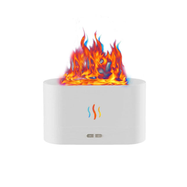 Upgraded 7 Color Flame Fireplace Air Aroma Essential Oil Diffuser,Usb Personal Desktop Noiseless Cool Mist Humidifier wi