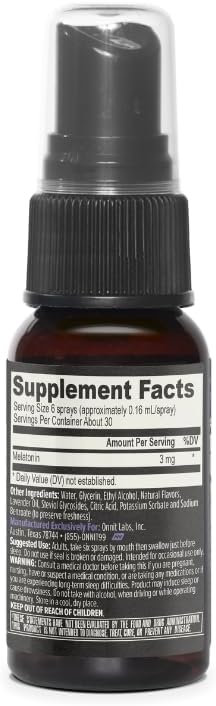 ONNIT Melatonin Liquid Sleep Support Spray, IGEN™ Non-GMO Tested, Lavender Flavor, Sleep Support for Adults, 3mg Melatonin per Spray, 1 fl oz