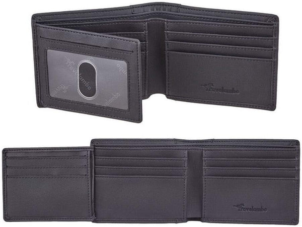 Travelambo Wallet for Men, Trifold RFID Blocking Mens Wallet, 12 Credit Card Holder Minimalist Front Pocket, Leather Slim Wallet with ID Window