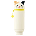 LIHITLAB PuniLabo Stand Up Pen Case (Pen Holder) Calico Cat Medium: 2.4x7 Inch