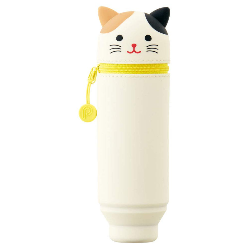 LIHITLAB PuniLabo Stand Up Pen Case (Pen Holder) Calico Cat Medium: 2.4x7 Inch