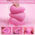 BEAKEY Makeup Sponge Set of 6, Super Soft Beauty Sponges for Foundation | for Liquid, Cream & Powder Application, Pink Blender for Flawless