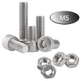 Newlng M5 304 Stainless Steel Bolts and Nuts, Hex Flat Head Cap Bolts Screws Nuts Hexagon Socket Head Screw,Heavy Duty Hex Bolts Nuts Assortment,