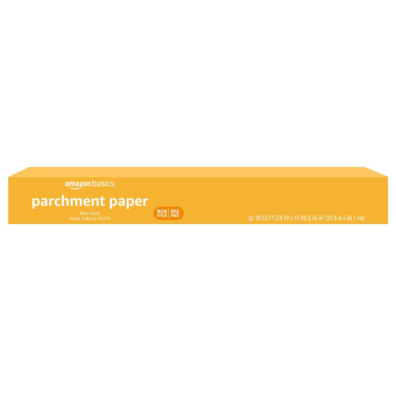 Amazon Basics Non-Stick Parchment Paper for Baking, Cooking, Oven Safe, 15 inches, 90 Sq Ft Roll, 1 Pack Pack of 1