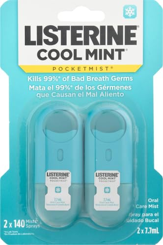Listerine Pocketmist Cool Mint Oral Care Mist to Get Rid of Bad Breath, 0.26 Fl 