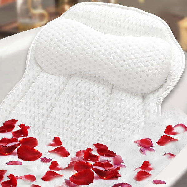 Non Slip Bath Pillows for Tub, 10 Enhanced Suction Cup Bath Pillow for Women Relaxing, Bath Tub Pillows for Head and Neck, Bath Pillow Luxury Bathtub Pillow, Spa Bathtub Pillow for Soaking Tub