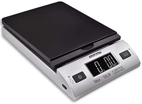 Accuteck 8250 High Accuracy Digital Shipping Scale and Postal Scale, 0.1oz Precision, 50Lb Black silver 50LB