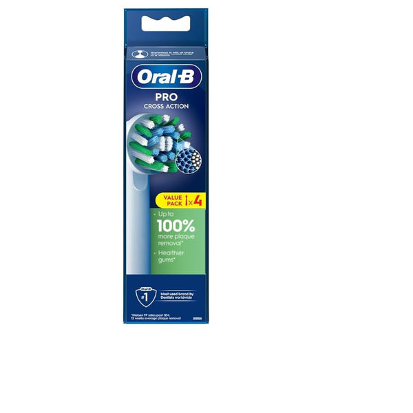 Oral B Cross Action Electric Toothbrush Replacement Brush Heads Refill, 4Count 4 Count (Pack of 1)
