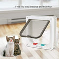 Pet Door 4 Way Lockable Cat Door Magnetic Cat Dog Flaps Smart Pet Flap Door Automatic Lock Cat Dog Gate for Window and Porch Use for Pet Cat Puppy