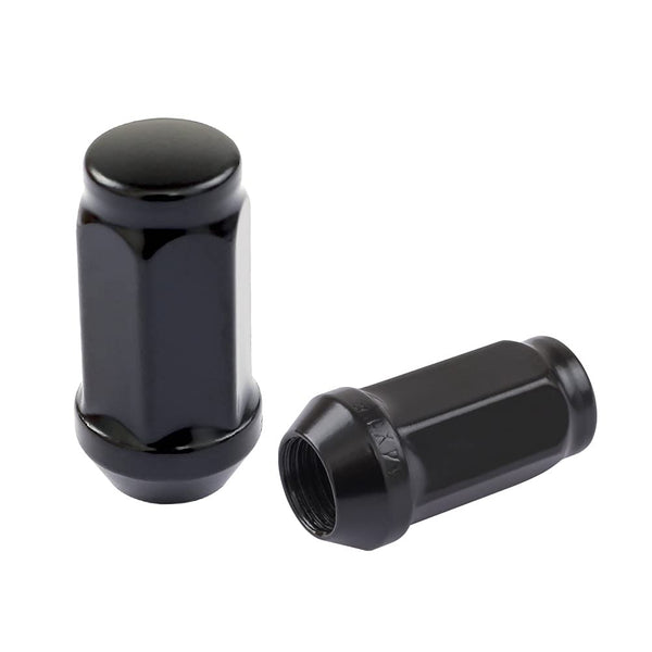24pc Black M14x1.5 Wheel Lug Nuts, 1.8" Tall, Cone Seat, 19mm Hex | 14x1.5 Extended Lugnuts, Compatible with Chevy-GMC 6 Lug Aftermarket Wheels