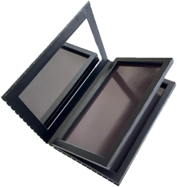 Double Layer Book Shape Empty Magnetic Eyeshadow Makeup Palette with Mirror and 20Pcs Adhesive Stickers, Sliver Stars Cover, Fits Standard and