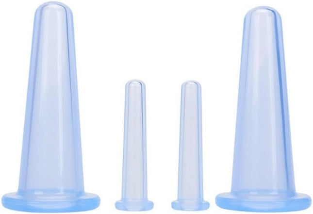 4Pcs Massage Cupping Set Silicone Mini Facial Cups Face Massager Helper Skin Care Neck Back Eyes Massaging Cup Safe to U