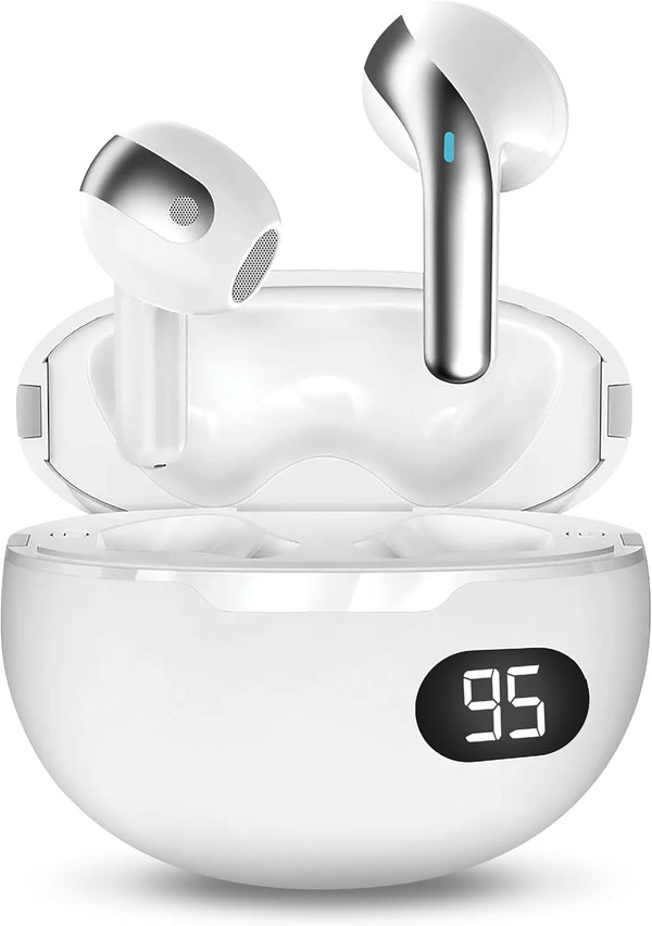 Truebuds Bliss Wireless Earbuds with Bluetooth 5.0, 6Mm Dynamic Drivers, 10M Wireless Range, 4-Hour Earbud Playtime, 400Mah USB-C Charging Case, Touch Controls, Built-In Microphone (White)