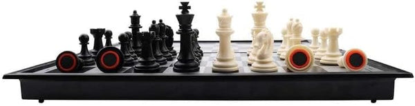 KAILE 13" Magnetic Chess Sets, 3 in 1 Travel Chess Checkers Backgammon Set with Folding Case