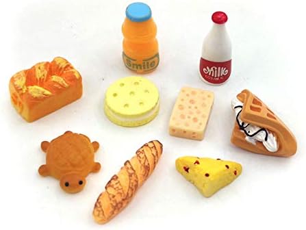Miniature Food Drink Bottles Pretend Play Kitchen Game Party Toys (10 Bottles + 10 Foods（Random）)