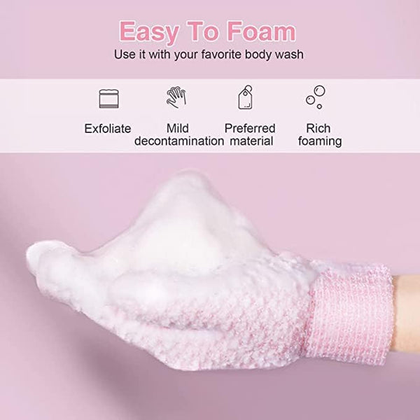 Yiclick Heavy Exfoliating Gloves, Exfoliating Body Scrubber for Bath Shower Exfoliation, Body Scrub Exfoliator for Dead Skin Remover, Exfoliate