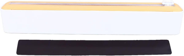 Plastic Wrap Dispenser, PP Reusable Cling Film Dispenser with Cutter Magnetic Stripe Food Wrap Dispenser Foil and Plastic Wrap Dispenser (White