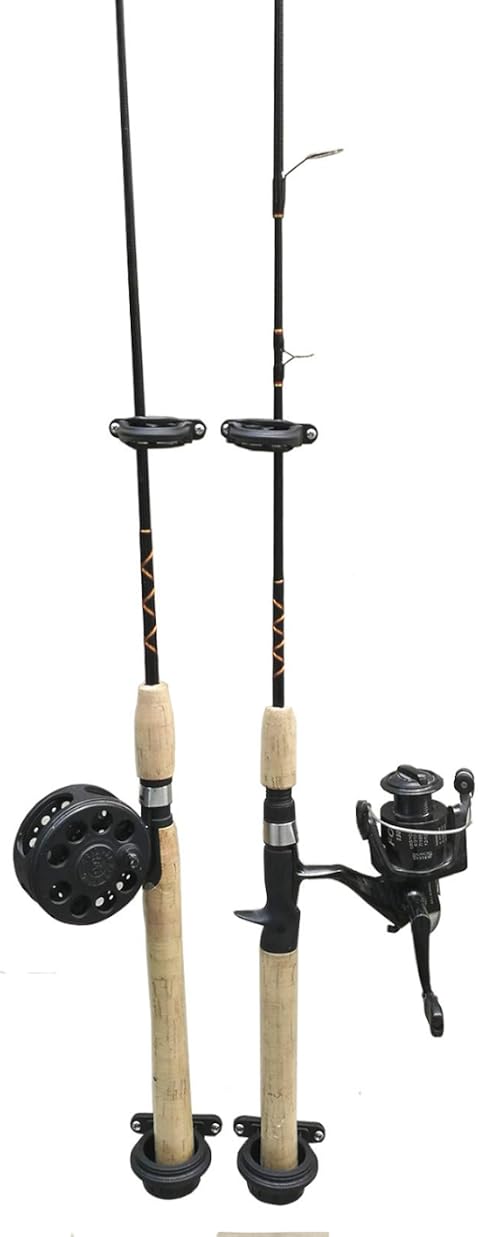 Brocraft (Set of 2) Fishing Wall Rod Holders/Fishing Rod Storage -Black