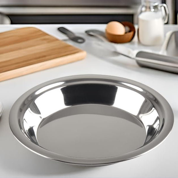 Lindy's - 5M871 Lindy's Stainless Steel 9 inch pie pan, Silver 1 Count (Pack of 1)