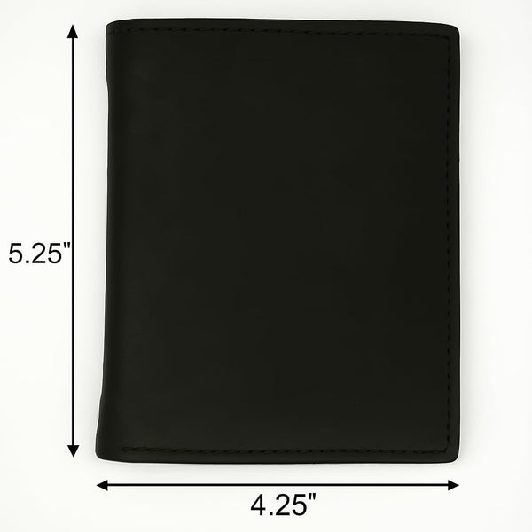 RFID Men'S Genuine Leather European Bifold Wallet Slim Hipster 2 Windows Bk