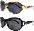 BillyJoe Bifocal Sunglasses Reading Glasses Women 2-Pair Cateye Vintage Jackie Oval Uv Protection Sun Reader Black/Tortoise 2.0 x