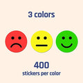 1200 Pieces - Happy Sad Smile Face Mood Emotion Stickers, Red/Yellow/Green | Behavior Chart Stickers, 1 inch