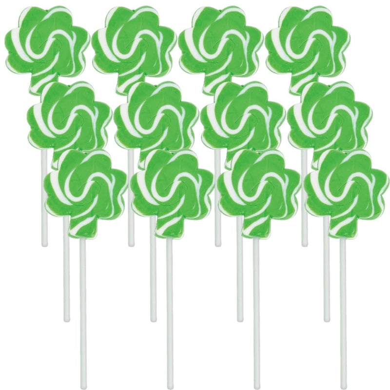 Shamrock Swirl Suckers for St. Patrick'S Day - 12 Individually Wrapped Lollipops - Leprechaun St. Pat'S Day Candy and Party Supplies
