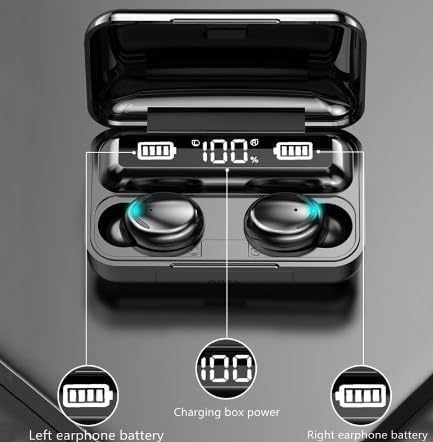 Wireless Earbuds, Earphones Bluetooth 5.3, Touch Control Noise Reduction Headphones for Work/Sport,Hifi Digital LED Display Charging Case, IP7