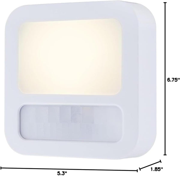 GE LED Motion Sensor Night Light, Plug-in, Dusk-to-Dawn Sensor, 20 Lumens, Soft White, Ideal for Bedroom, Bathroom, Kitchen, or Hallway – 40865 (1