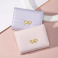 Cute Wallet Coquette Bow Small Wallet Tri-folded Aesthetic Bifold RFID Blocking Card Holder Leather Mini Short Coin Purse with ID Window for Women