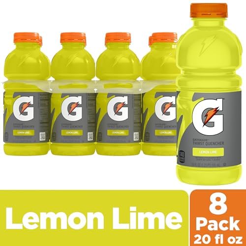 Gatorade Thirst Quencher, Lemon-Lime, 20 Fl Oz (Pack of 8) | Electrolyte Drink, Hydration Lemon Lime 20 Fl Oz (Pack of 8)