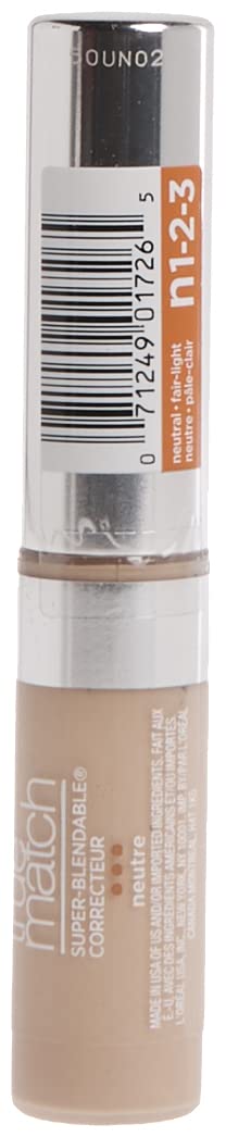L'Oreal Paris True Match Super-blendable Concealer, Fair/Light Neutral, 0.17 Fl Oz. N1,2,3 Neutral/Fair Light 0.17 Fl Oz (Pack of 1)