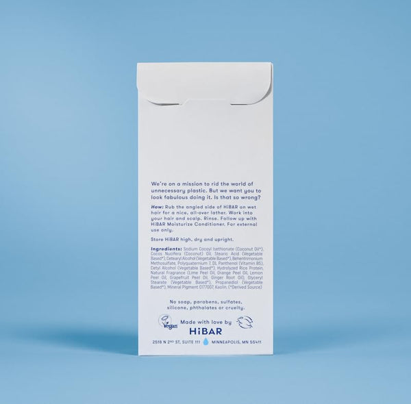 HIBAR - Moisturize Shampoo Bar - For Dry, Frizzy Hair - Deeply Nourishing & Hydrating - With Coconut Oil & Vitamin B5 - Plastic-Free - Soap,