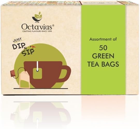 Octavius Tea Sampler Pack | 3 Assorted Green Tea | Cinnamon Anise/Lemon/Pure Green | Assortment Tea Sampler Variety Pack | 50 Bags | Perfect for