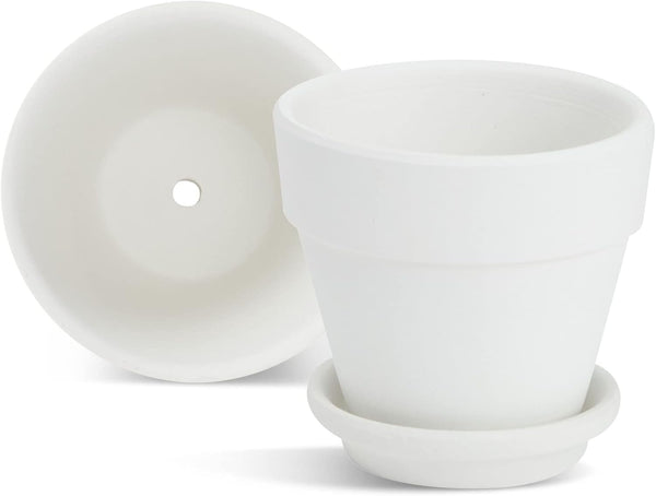 Juvale Mini Terracotta Pots - Pot with Drainage Hole - Versatile Succulent & Herb Planter - Paintable White Planter for Custom Decor - Pack of 12,