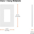 Lutron Claro Light Switch Cover Plate, 1 Gang Wallplate, for Decorator Light Switches, Rocker Light Switch Cover, Outlet Cover, Screwless Switch
