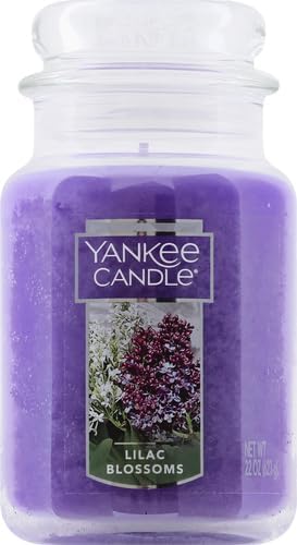 Yankee Candle Lilac Blossoms Scented, Classic 22Oz Large Jar Single Wick Candle, over 110 Hours of Burn Time, Perfect fo