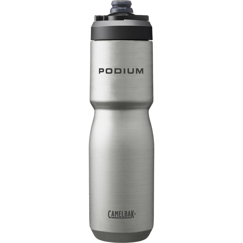CamelBak Podium Steel Insulated Stainless Steel Bike Water Bottle, Long‑Lasting Cold Hydration for Cycling Performance, 22oz, Stainless 22oz Stainless