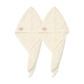 M-bestl 2 Pack Microfiber Hair Towel Wrap,Hair Drying Towel with Button, Absorbent and Soft,Anti-frizz Towel to Dry Hair Quickly(Beige&Beige)