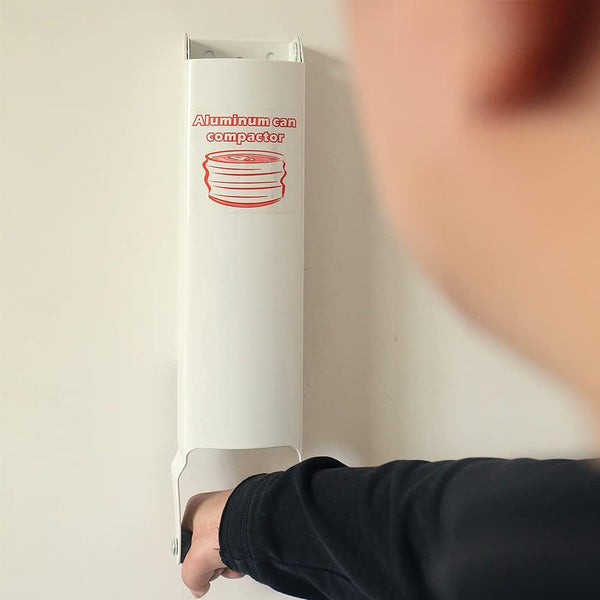 Aluminum Can Compactor White – 8/12/16OZ Metal Can Crusher Heavy-Duty Wall-Mounted Smasher for Aluminum Seltzer, Soda, Beer Cans and Bottles for