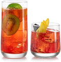 Libbey Ascent Tumbler & Rocks Drinking Glasses Set of 16, Clear Glass Cups | 16.25 oz & 12.25 oz Capacities Glasses for Water, Juice, Cocktails,