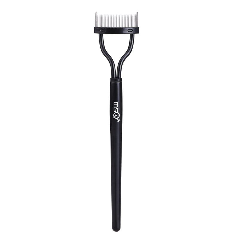 Eyelash Comb MSQ Eyelash Separator Tool Arc Designed Lash Brush Separator With Cover Lash Comb for Eye Makeup Brush Mascara Clump Remover Black