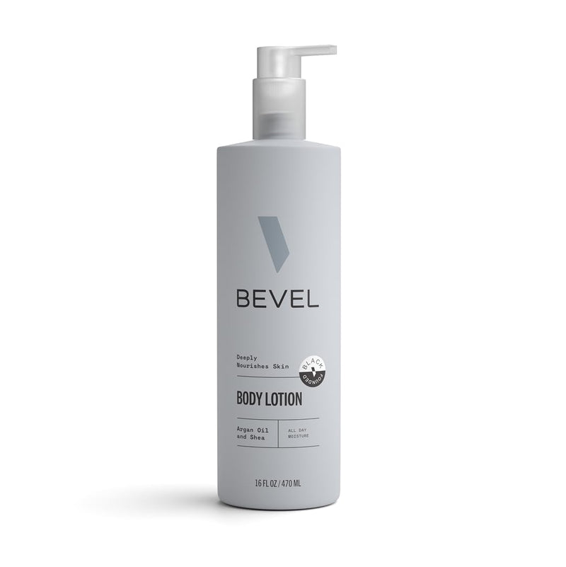 Bevel All Day Body Lotion for Men with Shea Butter and Argan Oil, Lightweight Formula Softens and Smoothes Skin, 16 Oz (Packaging May Vary) 16 Fl