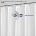 N&Y HOME Longer Shower Curtain Liner Fabric 72 x 75 inches, Hotel Quality, Washable, White Spa Bathroom Curtains with Grommets, 72x75 White 72"W x