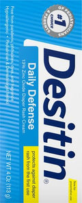 Desitin Daily Defense Baby Diaper Rash Cream with Zinc Oxide to Treat, Relieve & Prevent diaper rash, Hypoallergenic, Dye-, Phthalate- &