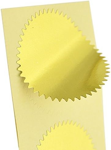 100pcs Embossing Stickers Blank Metallic Gold Certificate Seals Embossed Foil Scallop Edge Stickers Embosser Stamp Sealing Blank Certificate